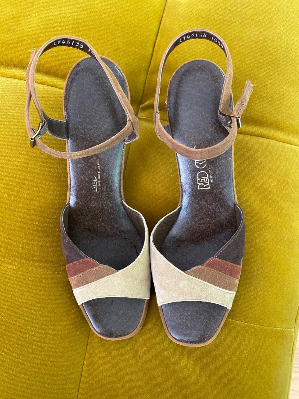 Vintage 1970s Heeled Sandals - Size 10